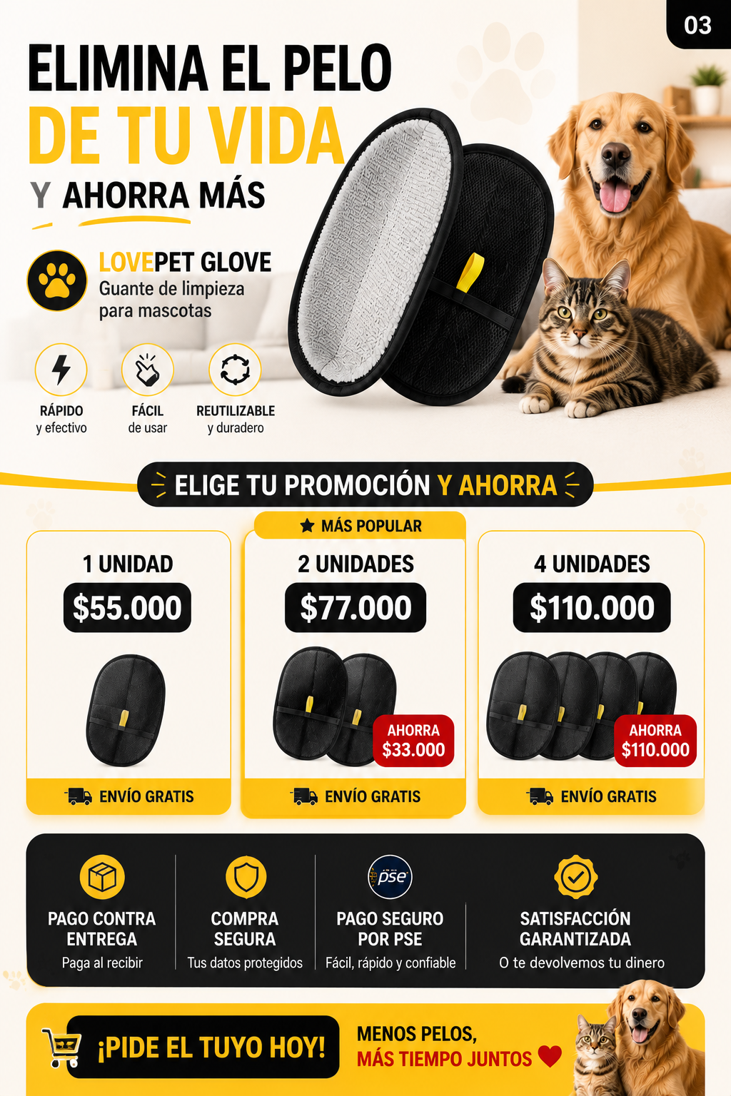 LovePet Glove – Guante de Limpieza para Mascotas