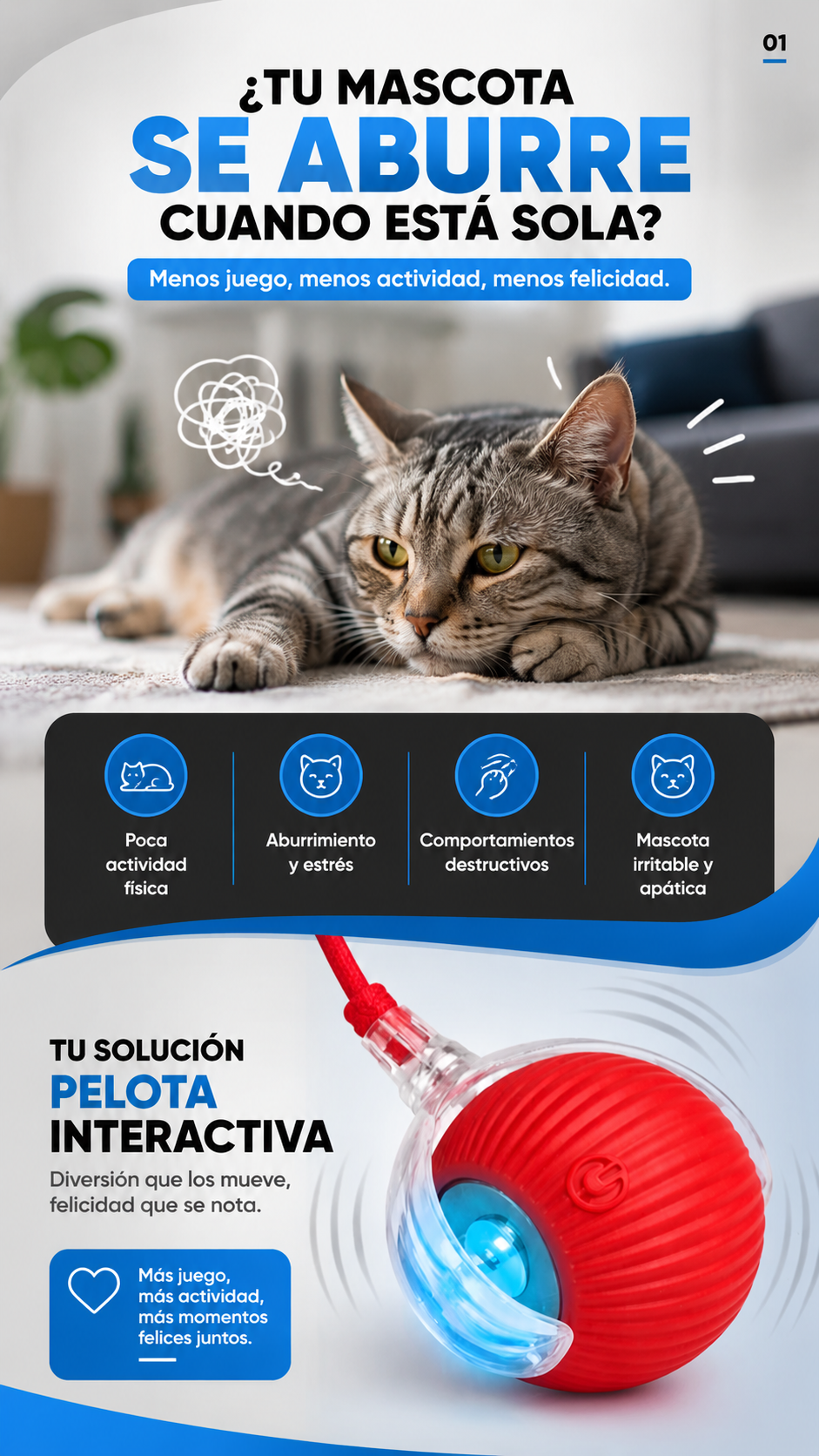 HappyBall Pelota Interactiva para Perros y Gatos